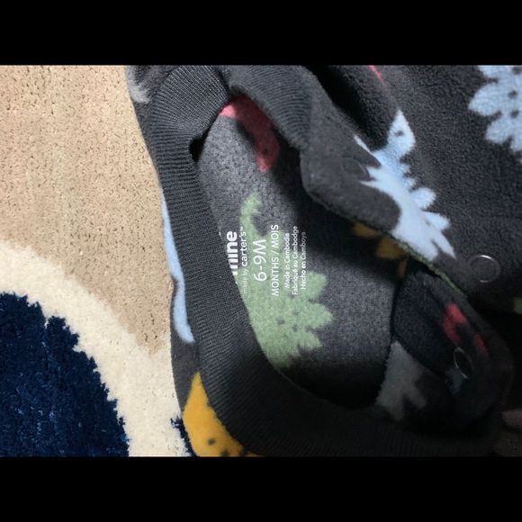 Baby boy 12 month fleece button up footie pajamas - Picture 4 of 4